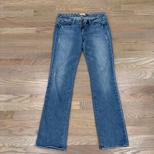 Paige distressed boot cut jeans size 28